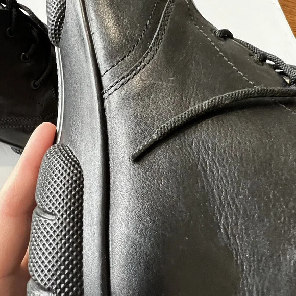 Men’s Easy B London‎ Shoes Comfort Chukka Boots Size 11 Extra Wide Black Leather - Picture 5 of 15